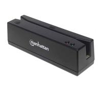 Lector de tarjetas magnéticas Manhattan USB-A triple pista, decodificador tipo teclado, cable 1.5 m negro
