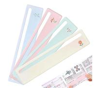 Lector de tarjetas Mahjong - Regla de 6 pulgadas | Herramienta de guía acrílica: lector de líneas Mahjong de 4 piezas apto para principiantes, ayudante de reglas portátil y para un juego fluid