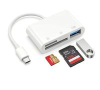 Lector de Tarjetas Micro SD USB C 3 en 1, Adaptador OTG Tarjeta SD a Tipo C, Card Reader, en Oficina, Viaje o Casa, Compatible con iPhone 15/16/17 iPad, MacBook, Samsung Galaxy, Huawei, Pixel