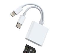 Lector de tarjetas micro SD USB C a Lightning SD para Apple iPhone 14 15 Pro para iPad para MacBook MFi certificado por transferencia de vídeo fotográfico, adaptador de tarjeta de memoria