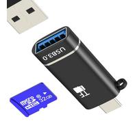 Lector de tarjetas Micro SD USB C Adaptador USB OTG Jack a Puerto TF Memoria Tarjetas Externas Compact Flash Drive Card Reader Tipo C para Apple iPad para iPhone 17 16Pro Max Compatible con Samsung