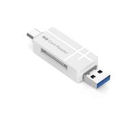 Lector de tarjetas MS, adaptador de tarjeta de memoria USB-C y USB-A 2 en 1, Plug and Play para cámaras, smartphones, portátiles y tabletas, color blanco