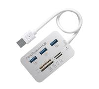 Lector de tarjetas multifunción USB 3.0 y divisor de cuatro puertos de velocidad rápida para expansión de computadora