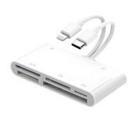 Lector de tarjetas multifuncional de 7 pulgadas con interfaces tipo C, compatible con tarjetas TF, SD, XD, CF, MS, USB, disco duro móvil, carga Plug and Play mientras usas teléfonos compatibles y