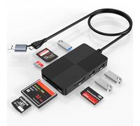 lector de tarjetas múltiple 8-IN-1, adaptador USB C USB3.0 para SD SDXC SDHC CFI MS MMC UHS-I MicroSD MicroSDXC MicroSDHC XD 3 puertos USB3.0
