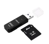Lector de tarjetas para cámara - Adaptador USB 3.0 de 5 Gbps, convertidor de 2 ranuras | Visor de cámara ABS portátil, interfaz plug and play, computadora portátil de escritorio compatible con PC, tra
