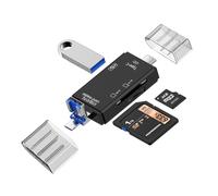 Lector de Tarjetas SD 3 en 1 USB C, USB 3.0 y Card Reader Adaptador Multiport para SD/Micro-SD/TF, Transferencia Rápida 5Gbps Compatible con iPhone 16/15, Galaxy S23, iPad Pro, MacBook, PC y Tablet