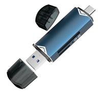 Lector de tarjetas SD, adaptador de lector de memoria USB 3.0/USB C de doble conector - Compatible con SD/Micro SD/SDXC/SDHC/MMC/RS-MMC/UHS-I, para MacBook Pro, Air, para iPad Galaxy S21, etc