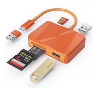 Lector de tarjetas SD, adaptador de tarjeta USB-C y USB 5 en 1 con puertos SD/MicroSD/MS y dos puertos USB-A, lector de tarjetas de memoria para iPhone 17/16/15 Pro Max, iPad MacBook Pro/Air M4/M3