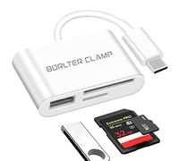 Lector de Tarjetas SD, BorlterClamp Lector de Tarjetas USB C a SD/Micro SD, Adaptador Tarjeta SD USB C, Lector de Tarjetas de Memoria SD, Compatible con MacBook, Galaxy, Huawei y más