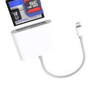 Lector de tarjetas SD Lightning a lector de tarjetas, adaptador de tarjeta de memoria micro SD para iPhone 14 13 12 Pro Max para cámara digital Apple CompactFlash, lector de cámara digital, conector