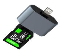 Lector de tarjetas SD Lightning Adaptador de Micro SD a Tarjeta Reader Foto en Memoria para iPhone 14 13 12 Pro Max para Apple Memory TF para iPad Dispositivo Adaptador Flash Portátil Teléfono Cámara