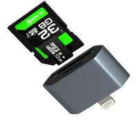 Lector de tarjetas SD Lightning Adaptador Micro SD a Tarjeta Reader Foto en Memoria para iPhone 14 13 12 Pro Max para Apple iPad Dispositivo TF Adapter Memory Flash Portátil Teléfono Cámara Externa
