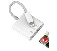 Lector de Tarjetas SD Lightning para iPhone 14 13 Pro MAX Cargador Micro SD TF Card Reader Certificado para Apple MFI para iPad Adaptador Cámara Memoria Teléfono Externa Cámara Memorial
