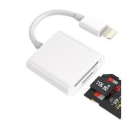 Lector de tarjetas SD Micro SD 2 en 1 Adaptador Lightning Jack Card Reader Llave Descargar Fotos Accesorios para Apple Iphone 14 13 12 11 Pro Max 7 8 Plus X SE XS XR para iPad Air Tablet Convertidor