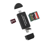 Lector de tarjetas SD Micro SD 4 en 1 Adaptador Lightning Micro USB Type C USB Jack Card Reader Llave Descargar Fotos Accesorios para Apple iPhone 15 14 Pro Max para iPad Air Tablet Compatible con