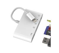 Lector de tarjetas SD Micro SD de 3,5 mm, cargador 5 en 1 para Apple MFi certificado para iPhone, iPad, MacBook, transferencia de fotos, vídeo, auriculares, tarjeta de memoria, adaptador OTG, soporte