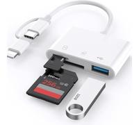 Lector de tarjetas SD, para convertir tarjetas SD/TF, apto para lector de tarjetas de almacenamiento de iPhone, aplicable a teléfonos móviles y tabletas Android (modelo de cesta de suspensión 3 en 1