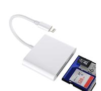 Lector de Tarjetas SD para iPhone 14 13 12 Pro MAX Adaptador Micro SD Card Reader para Apple para iPad Fotos Memoria Externa CF Digital Camara Lightning TF Adapter Electrónico Memory Stick Multi Port