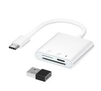 Lector de Tarjetas SD para iPhone 15, Lector de Tarjetas Micro SD, Lector de Tarjetas de Memoria USB C 2 en 1, Carga Sincrónica y También Apto para Smartphones con Función OTG como Samsung Galaxy S23