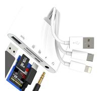Lector de tarjetas SD para iPhone 16, 15, 14, 13 Pro Max, adaptador (5 en 1) Lightning USB tipo C a OTG Hub cámara digital, accesorio de memoria para Apple Cable de transferencia para iPad Flash Drive