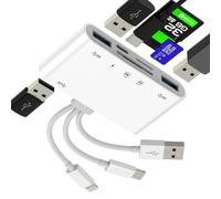 Lector de tarjetas SD para iPhone 17 16 15 14 13 Pro Max Adaptador USB C Lightning a Micro SD Llave de Memoria OTG 3.0 Flash Foto para Apple para iPad Compacto Accesorio Dispositivo Disco Externo