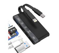 Lector de tarjetas SD para iPhone 17 16 15 14 13Pro Max Adaptador USB Lightning USB C a Micro SD de Memoria Compatible con Samsung OTG para iPad para Apple Photo Cámara TF Compact Flash Cable