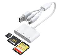 Lector de Tarjetas SD para iPhone - 3 en 1 (USB/USB-C/Lightning)Lector Tarjetas SD para SD/MicroSD/XD, Adaptador Tarjeta SD para iPhone/iPad/PC/Android/iOS/Mac,Lector Tarjetas XD para Olympus/Fujifilm