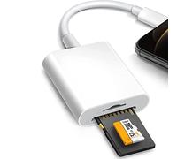 Lector de Tarjetas SD para iPhone, Adaptador de luz para Lector de Tarjetas SD/TF, convertidor para iPhone15/14/13/12/11/X/XS/XR/8/7 Pad, Compatible con iOS 9-15 LAT, Plug and Play