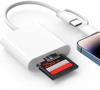 Lector de Tarjetas SD para iPhone/iPad, USB C a Micro SD TF, Lector de Tarjetas de Memoria USB C a SD/TF, Lector de Tarjetas de Memoria para iPhone 17/16/15/Pro MAX/Pro/Plus/Pad Pro/MacBook