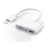 Lector de tarjetas SD para iPhone, lector de tarjetas de memoria con adaptador de cámara USB, Plug and Play, visor de cámara de juegos, compatible con tarjetas SD y TF, adaptador de tarjeta micro SD