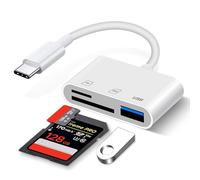 Lector de Tarjetas SD para USB-C, 3 in 1 Lector de Tarjetas SD para Micro SD/SD/TF/USB, Adaptador de USB C a Micro SD/TF, Adaptador de Tarjeta de Memoria Cámara, SD Card Reader para Android