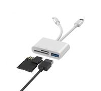 Lector de Tarjetas SD/USB-C 3 en 1 con Adaptador Micro SD/TF + USB-OTG,Compatible con iPhone, iPad, MacBook, Huawei & Xiaomi-Dual Conector Lightning+USB-C para Fotógrafos y Viajeros