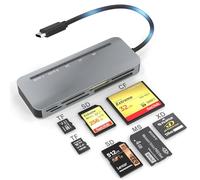 Lector de Tarjetas SD USB C, 7 en 1 Adaptador Tarjetas de Memoria 5Gbps Lee 5 Tarjetas Simultáneamente, Lector Tarjetas SD Card Reader Soporta SD/TF/XD/SDHC/SDXC/Micro SD/MMC/Micro SDXC/MS Pro Duo/CF