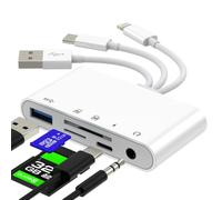 Lector de tarjetas SD USB C Adaptador Lightning a Jack para iPhone 17 16 15 14 13 Pro Max Hub Micro SD para Apple Accesorios Cable Puerto Thunderbolt OTG 3.0 para iPad Cargador compacto Foto Flash