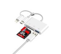 Lector de tarjetas SD USB C USB adaptador OTG 3.0 Lightning a lector de tarjetas para iPhone 17 16 15 14 Pro Max compatible con Samsung S25 S24 para Apple para iPad Micro SD Memory Stick Accesorios
