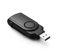 Lector de tarjetas SDTF MicroSD USB 3.0, adaptador de velocidad de 5 Gbps para dispositivos de teléfono, lector de tarjetas LED negro