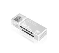 Lector de Tarjetas USB 2.0 4 en 1, Adaptador de Memoria para Memory Stick, Lector de Tarjetas T-Flash/M2/MS, Color Plateado.
