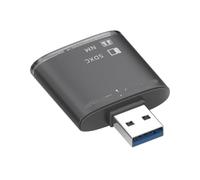 Lector de Tarjetas USB 3,0 de 2 Puertos, 8GB, 128GB, SD SDXC, Compatible con Tarjeta de Memoria Nano NM, Adaptador de Escritura, Memoria para Ordenador portátil y PC, convertidor USB extendido(Gray)