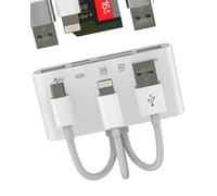 Lector de tarjetas USB C Lightning USB a SD para iPhone 17, 16, 15, 14 Pro Max (5 en 3), cámara digital, TF OTG, adaptador de cargador micro SD para Apple Computer Jack compatible con puerto Samsung