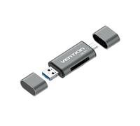 Lector de Tarjetas Vention CCHH0 USB 3.0 Aluminio Gris 5000 Mbit/s Multi-Interfaz