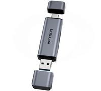 Lector de tarjetas Vention CLLH0 USB 3.0 Tipo-C Aluminio Dual SD/TF 512GB