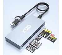 Lector de tarjetas XQD de 10 Gbps 6 en 2 USB-A USB-C para tarjetas XQD (Sony G/M/Lexar 2933x/1400x) SD/XD/CF/MS/TF, lector XQD para sistemas Windows/Mac OS/Linux/Android