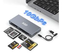 Lector de tarjetas XQD de 10 Gbps 8 en 1 USB C para Sony G/M Series, Lexar 2933x/1400x USB Mark XQD Card/CF/XD/MS/TF/SD Memory Card Reader/Writer/Hub USB 3.2 para Windows/Linux/Mac OS/Android