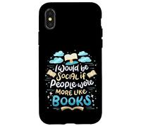 Lector Divertido de Lectura de Libros con Cita Me gustaría ser Social Carcasa para iPhone X/XS