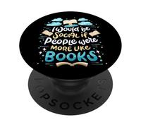 Lector Divertido de Lectura de Libros con Cita Me gustaría ser Social PopSockets PopGrip Adhesivo