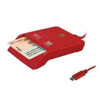 Lector de DNI y Tarjetas Woxter PE26-199/ Rojo/ USB 2.0
