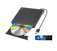 Lector Externo de CD y DVD TISHRIC USB 2.0/3.0/Tipo C Unidad Disco Externa CD-ROM DVD-ROM Lectura óptica únicamente for Ordenadores portátiles Escritorio(Model 2)