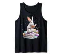 Lector Leyendo Huevos de Conejo Orejas de Conejo Lindo Primavera Camiseta sin Mangas