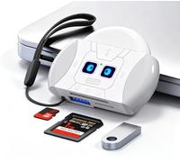 Lector SD 6-en-1 USB-C/USB-A para iPhone | Compatible con SD, Micro SD, TF y USB. Plug & Play. Para iPhone, iPad, MacBook, PC, Android y cámaras.
